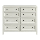 Contemporary White Wood 8-Drawer Bedroom Dresser - Omega Lifestyles