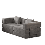 Convertible Corduroy Fabric 2 - Seat Sofa Bed With Storage Pockets - Serenova - Omega Lifestyles