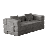 Convertible Corduroy Fabric 2 - Seat Sofa Bed With Storage Pockets - Serenova - Omega Lifestyles