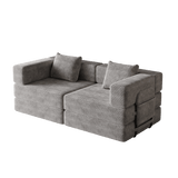 Convertible Corduroy Fabric 2 - Seat Sofa Bed With Storage Pockets - Serenova - Omega Lifestyles