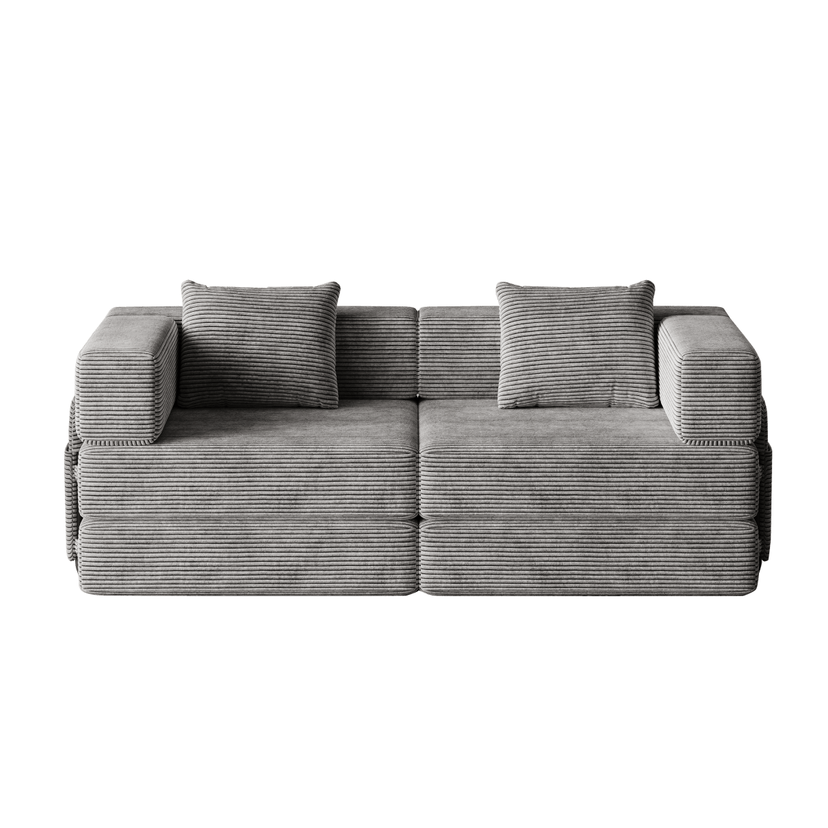 Convertible Corduroy Fabric 2 - Seat Sofa Bed With Storage Pockets - Serenova - Omega Lifestyles