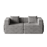 Convertible Corduroy Fabric 2 - Seat Sofa Bed With Storage Pockets - Serenova - Omega Lifestyles