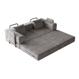 Convertible Corduroy Fabric 2 - Seat Sofa Bed With Storage Pockets - Serenova - Omega Lifestyles