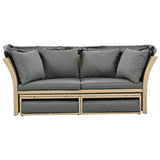 Convertible Grey Waterproof Rattan Outdoor Patio Daybed - Serenova - Omega Lifestyles