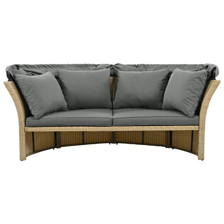 Convertible Grey Waterproof Rattan Outdoor Patio Daybed - Serenova - Omega Lifestyles