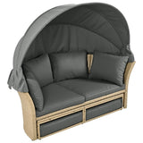 Convertible Grey Waterproof Rattan Outdoor Patio Daybed - Serenova - Omega Lifestyles