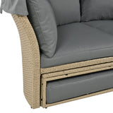 Convertible Grey Waterproof Rattan Outdoor Patio Daybed - Serenova - Omega Lifestyles