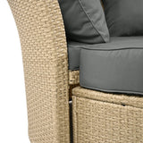 Convertible Grey Waterproof Rattan Outdoor Patio Daybed - Serenova - Omega Lifestyles