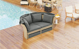 Convertible Grey Waterproof Rattan Outdoor Patio Daybed - Serenova - Omega Lifestyles