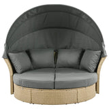 Convertible Grey Waterproof Rattan Outdoor Patio Daybed - Serenova - Omega Lifestyles