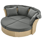 Convertible Grey Waterproof Rattan Outdoor Patio Daybed - Serenova - Omega Lifestyles