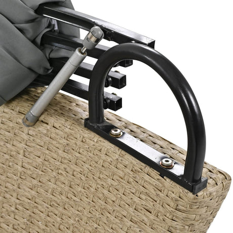 Convertible Grey Waterproof Rattan Outdoor Patio Daybed - Serenova - Omega Lifestyles