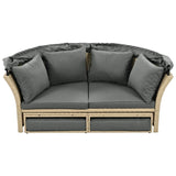 Convertible Grey Waterproof Rattan Outdoor Patio Daybed - Serenova - Omega Lifestyles