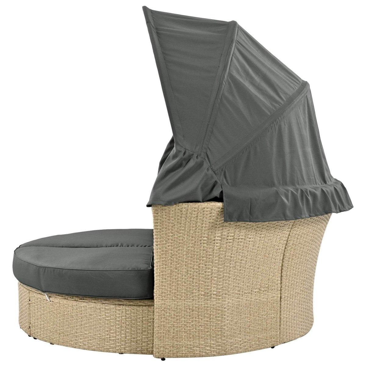 Convertible Grey Waterproof Rattan Outdoor Patio Daybed - Serenova - Omega Lifestyles