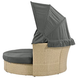 Convertible Grey Waterproof Rattan Outdoor Patio Daybed - Serenova - Omega Lifestyles