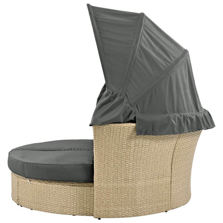 Convertible Grey Waterproof Rattan Outdoor Patio Daybed - Serenova - Omega Lifestyles