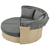 Convertible Grey Waterproof Rattan Outdoor Patio Daybed - Serenova - Omega Lifestyles