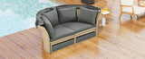 Convertible Grey Waterproof Rattan Outdoor Patio Daybed - Serenova - Omega Lifestyles