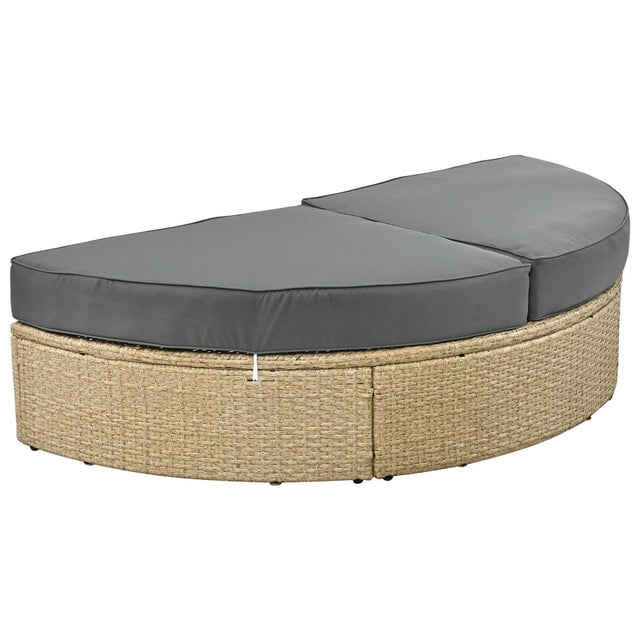 Convertible Grey Waterproof Rattan Outdoor Patio Daybed - Omega Lifestyles