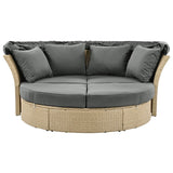 Convertible Grey Waterproof Rattan Outdoor Patio Daybed - Serenova - Omega Lifestyles