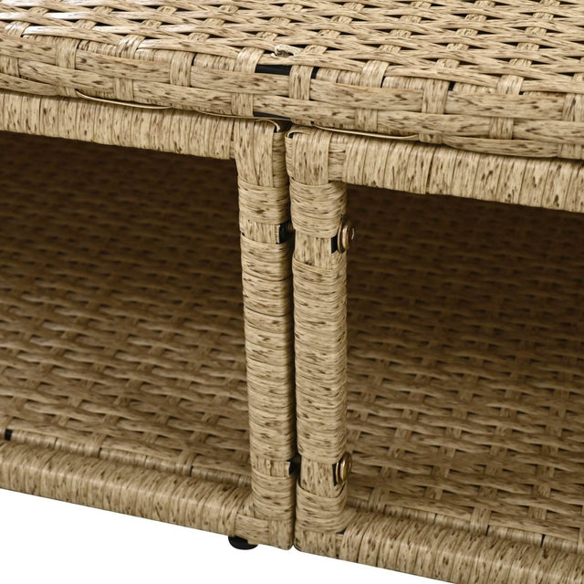 Convertible Grey Waterproof Rattan Outdoor Patio Daybed - Omega Lifestyles