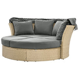 Convertible Grey Waterproof Rattan Outdoor Patio Daybed - Serenova - Omega Lifestyles