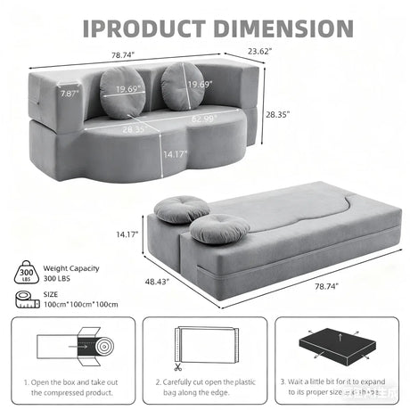 Convertible Soft Foam-Filled Plush Polyester Sofa Bed - Omega Lifestyles