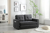 Convertible Velvet Futon Sofa Bed With Storage Pockets - Serenova - Omega Lifestyles