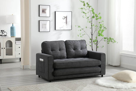 Convertible Velvet Futon Sofa Bed With Storage Pockets - Serenova - Omega Lifestyles