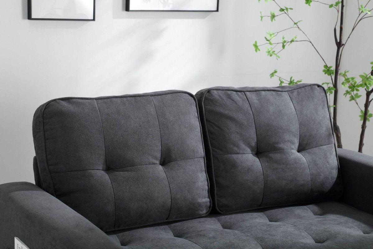 Convertible Velvet Futon Sofa Bed With Storage Pockets - Serenova - Omega Lifestyles