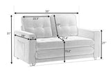 Convertible Velvet Futon Sofa Bed With Storage Pockets - Serenova - Omega Lifestyles