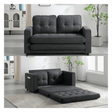 Convertible Velvet Futon Sofa Bed With Storage Pockets - Serenova - Omega Lifestyles