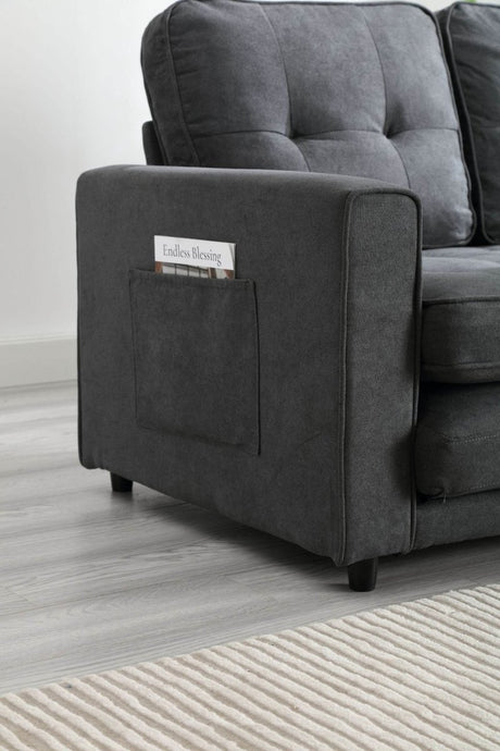 Convertible Velvet Futon Sofa Bed With Storage Pockets - Serenova - Omega Lifestyles