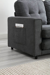 Convertible Velvet Futon Sofa Bed With Storage Pockets - Serenova - Omega Lifestyles