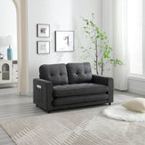 Convertible Velvet Futon Sofa Bed With Storage Pockets - Serenova - Omega Lifestyles
