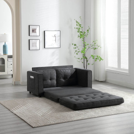 Convertible Velvet Futon Sofa Bed With Storage Pockets - Serenova - Omega Lifestyles
