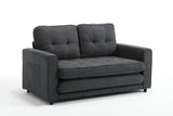Convertible Velvet Futon Sofa Bed With Storage Pockets - Serenova - Omega Lifestyles