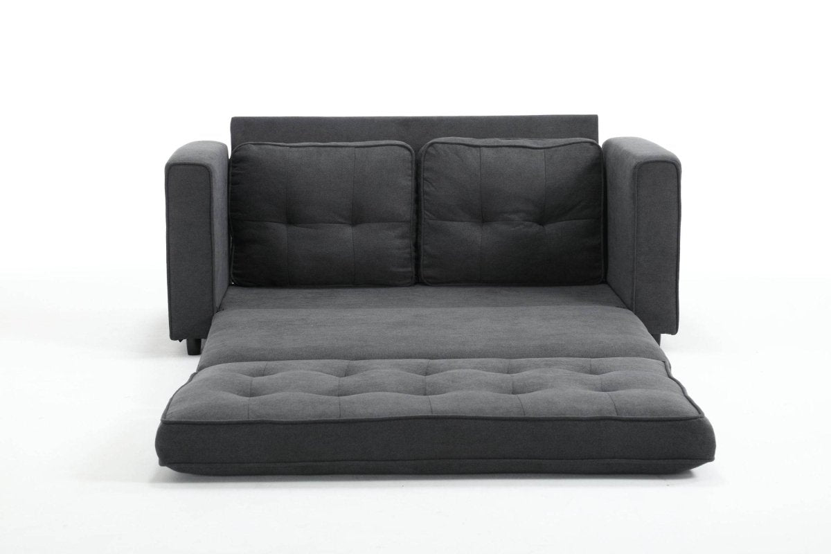 Convertible Velvet Futon Sofa Bed With Storage Pockets - Serenova - Omega Lifestyles