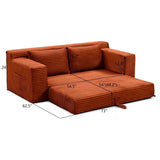 Corduroy Convertible Pull-Out Memory Foam Loveseat Sofa - Omega Lifestyles