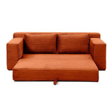 Corduroy Convertible Pull-Out Memory Foam Loveseat Sofa - Omega Lifestyles