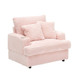 Corduroy Spring Upholstered Armchair And Ottoman Set - Sleep Galleria