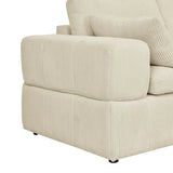 Corduroy Upholstered Large Arms Modular Sectional With Ottomans - Omega Lifestyles
