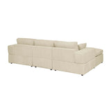 Corduroy Upholstered Large Arms Modular Sectional With Ottomans - Omega Lifestyles