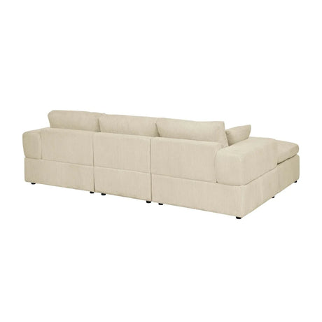 Corduroy Upholstered Large Arms Modular Sectional With Ottomans - Omega Lifestyles