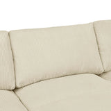 Corduroy Upholstered Large Arms Modular Sectional With Ottomans - Omega Lifestyles