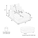 Corduroy Upholstered Reclining Armchair With Ottoman Set - Sleep Galleria