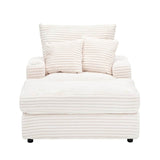 Corduroy Upholstered Reclining Armchair With Ottoman Set - Sleep Galleria