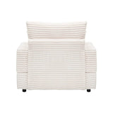 Corduroy Upholstered Reclining Armchair With Ottoman Set - Sleep Galleria