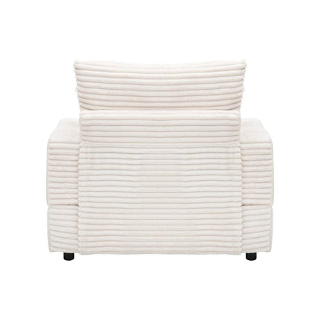 Corduroy Upholstered Reclining Armchair With Ottoman Set - Sleep Galleria