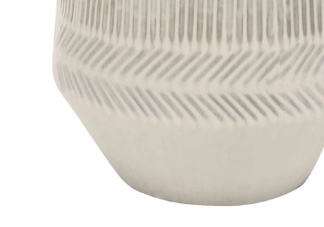 Cream Ceramic Contemporary Table Lamp With Ivory Shade - Sleep Galleria